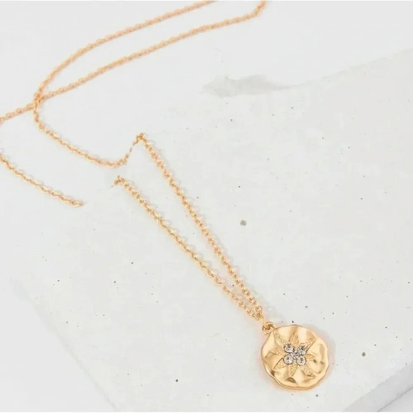 Medallion Star Necklace 14k Gold Minimalist Chain - Picture 7 of 11
